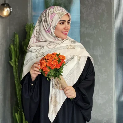 روسری هرمس ژاکارد ابریشم کد 1001